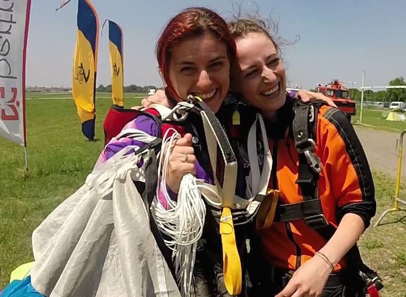 Lancio in tandem paracadutismo Bologna Molinella